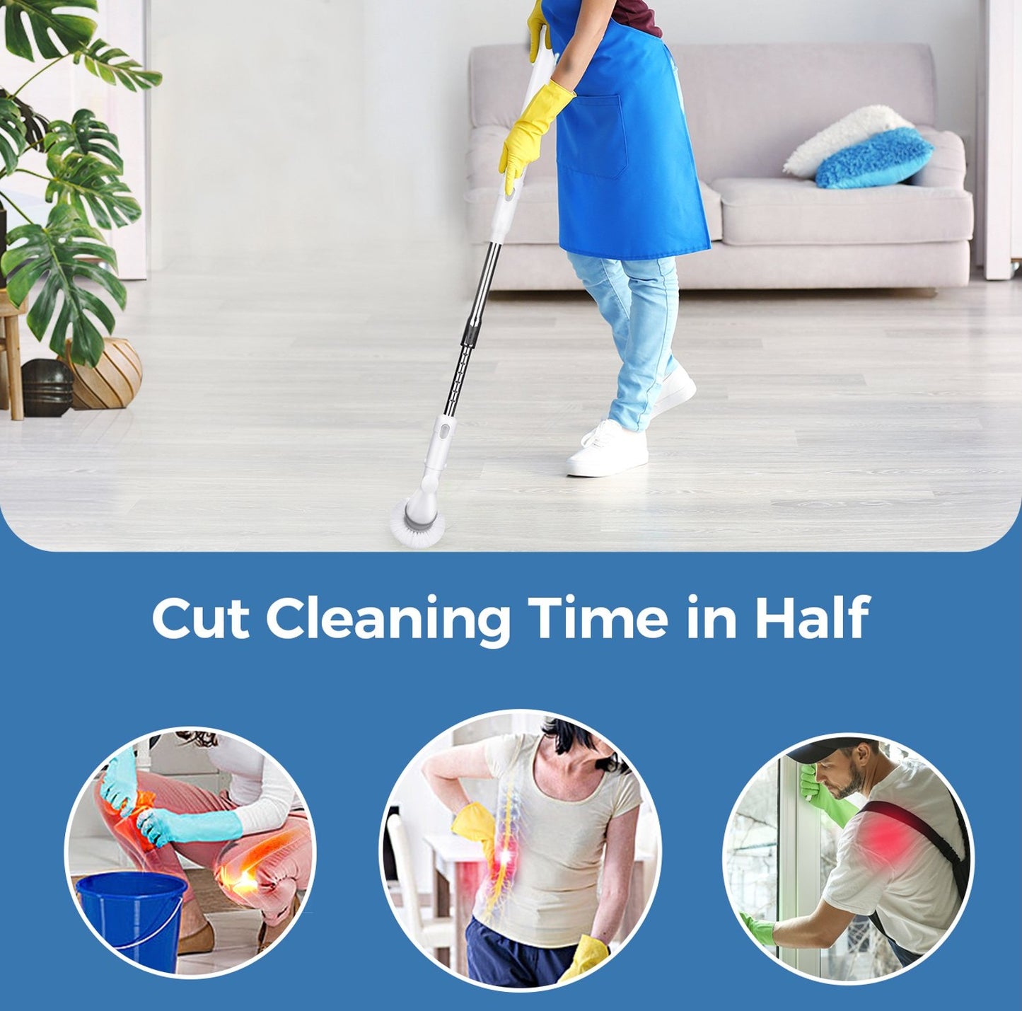 350rpm telescoping electric spin scrubber cordless brush heads cordless tub and tile scrubber