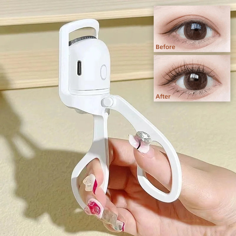 Eyelash curler portable electric heated comb eye lash long lasting eyelashes curls thermal eyelash curler makeup tools heated eyelash curlers rechargeable electric eyelash curler handheld eyelash heat
