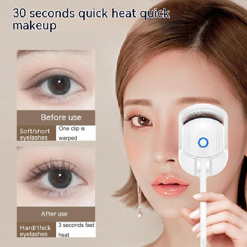 Eyelash curler portable electric heated comb eye lash long lasting eyelashes curls thermal eyelash curler makeup tools heated eyelash curlers rechargeable electric eyelash curler handheld eyelash heat