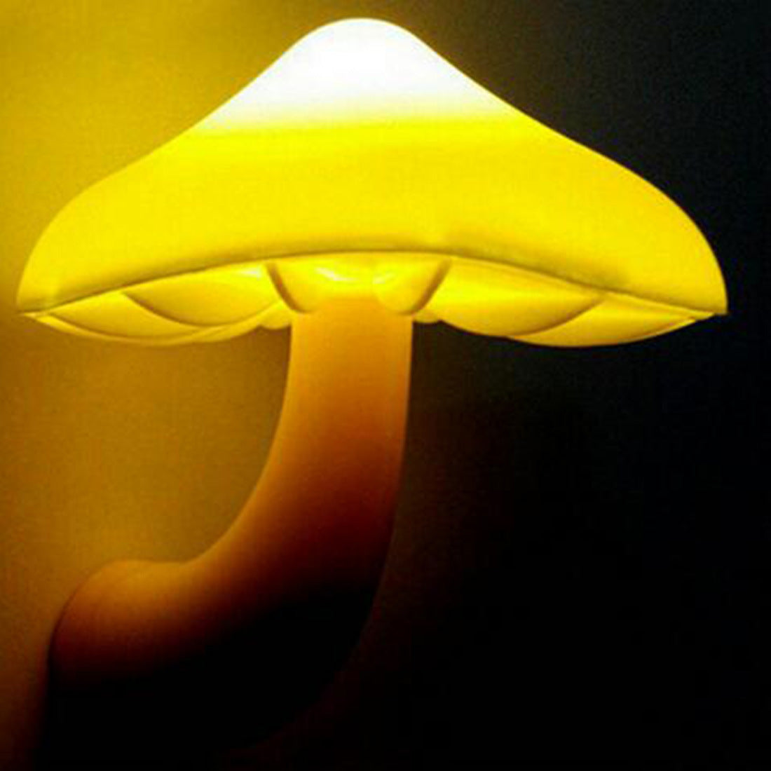 Led night light mushroom wall socket lamp eu us plug warm white light control sensor bedroom light home decoration