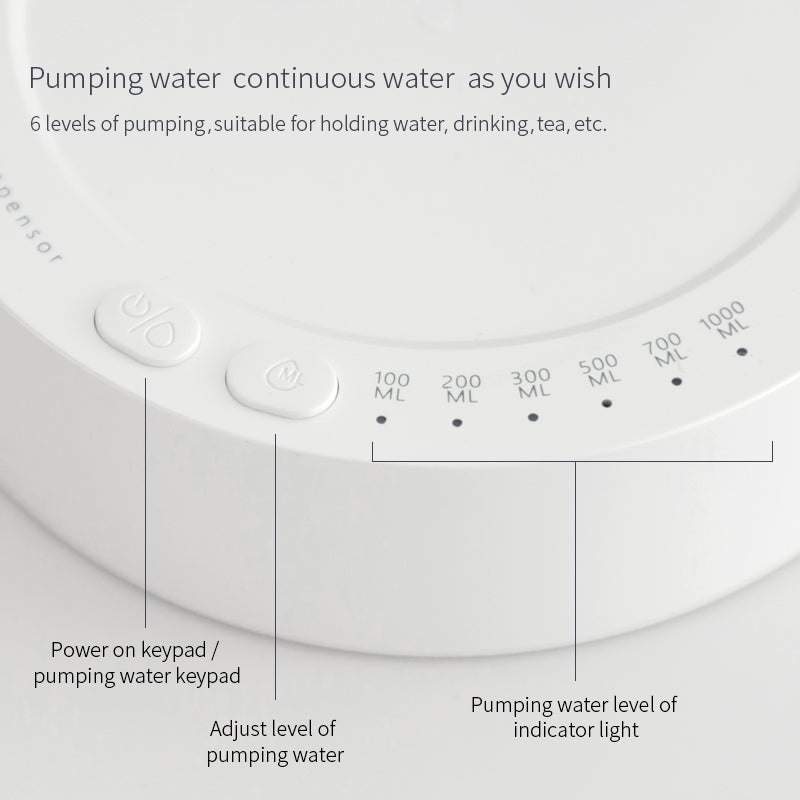 Intelligent Desktop Water Bottle Dispenser, Portable Electric Water Dispenser for Home,Office,Outdoor USB Charging Automatic Drinking Water Bottle Pump for 5 Gallon & Universal Bottles