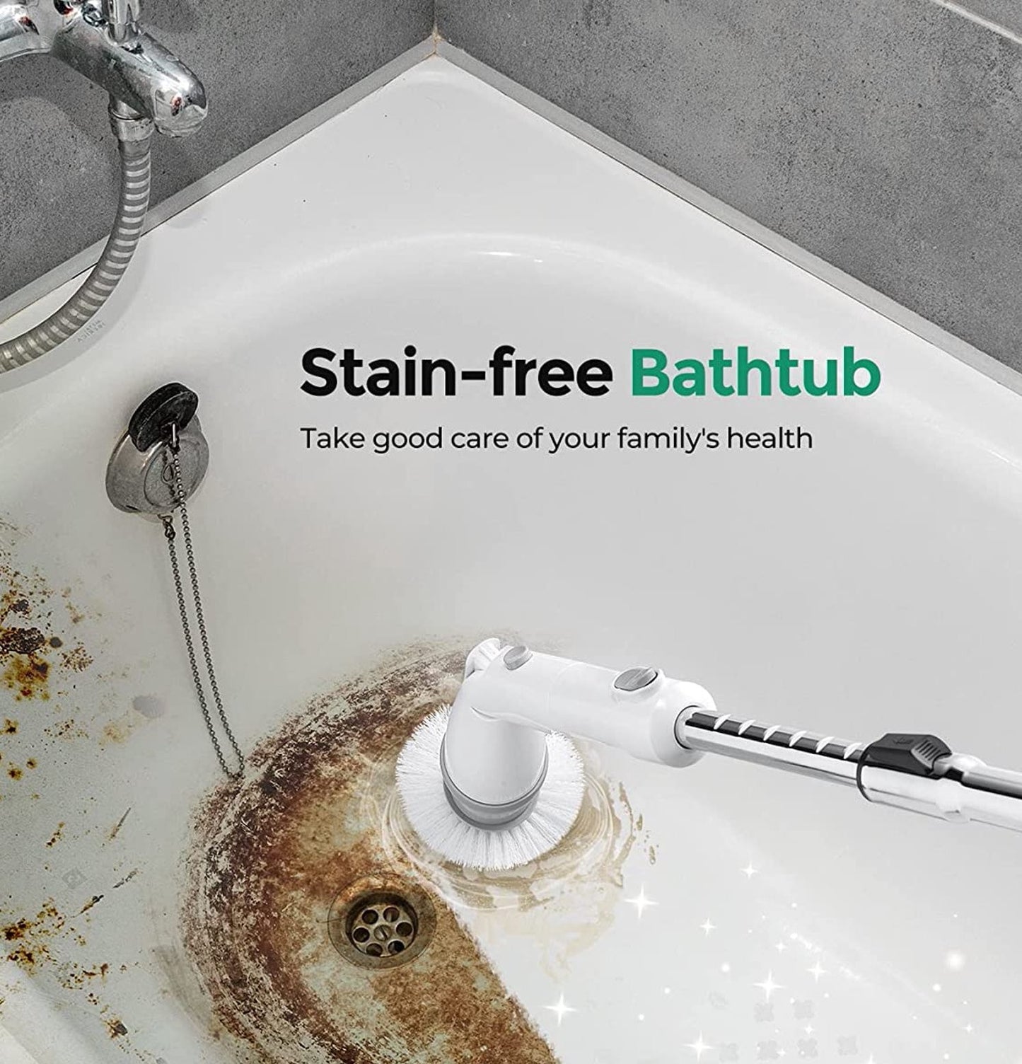 350rpm telescoping electric spin scrubber cordless brush heads cordless tub and tile scrubber