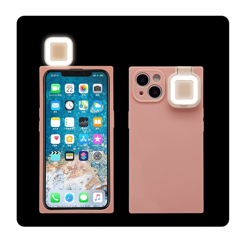 Ring flashing mobile phone case suitable for selfie fill light