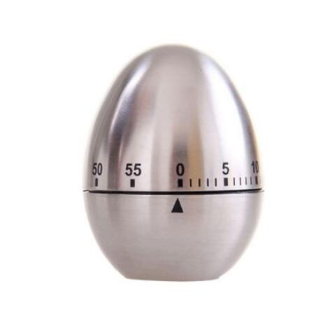 Egg Kitchen Timer Mechanical Rotating Alarm Stainless Steel 60 Minutes Count Down Timer for Cooking Learning