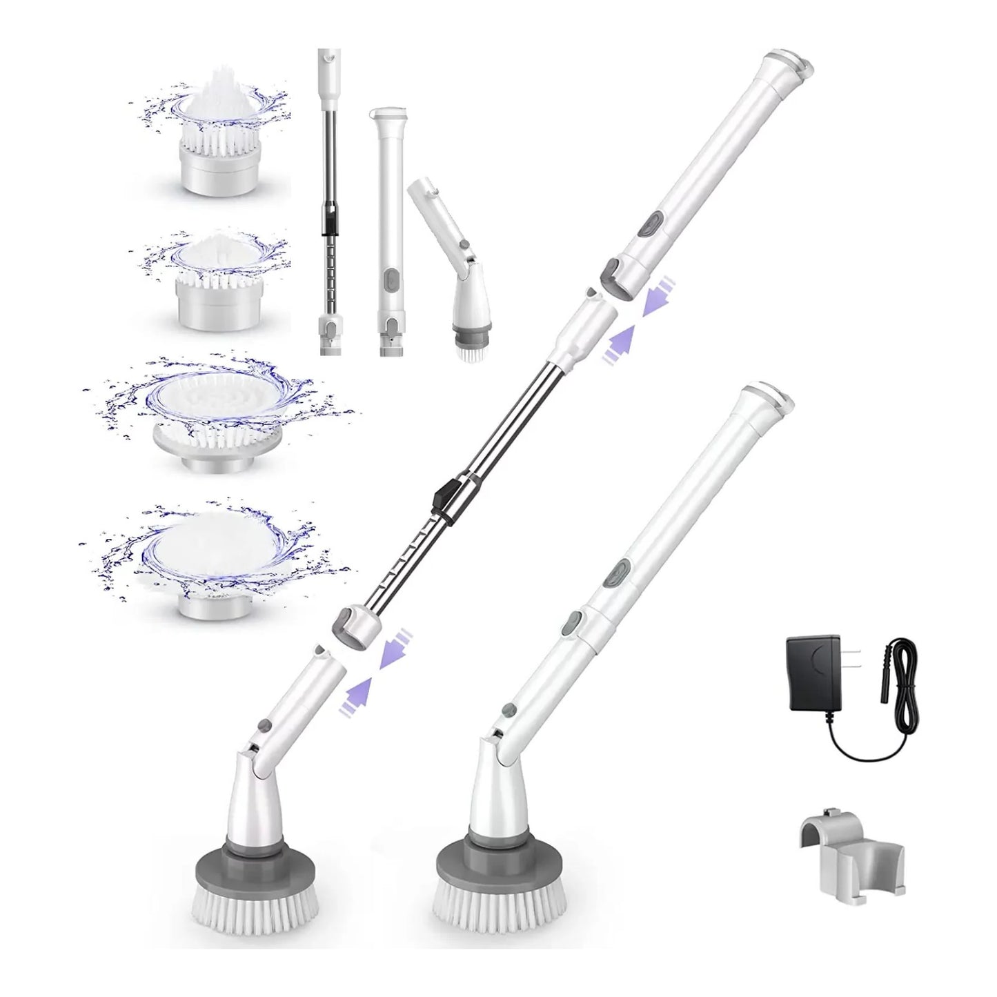 350rpm telescoping electric spin scrubber cordless brush heads cordless tub and tile scrubber