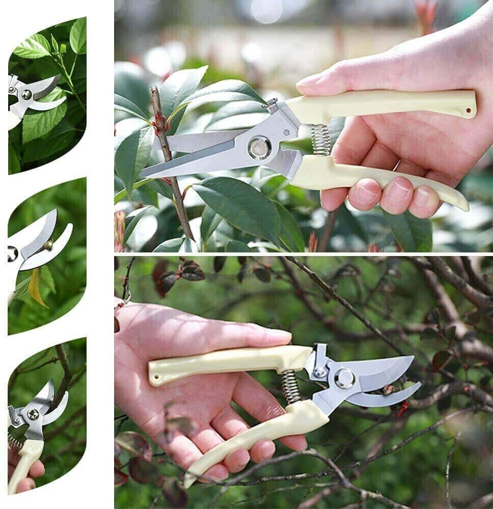 Garden Pruning Shears Set Bypass Branch Pruner Straight Blade Scissors 2 Pack US