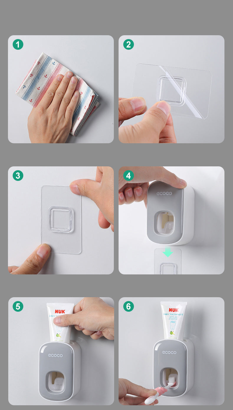 wall mounted automatic toothpaste holder bathroom accessories set dispenser