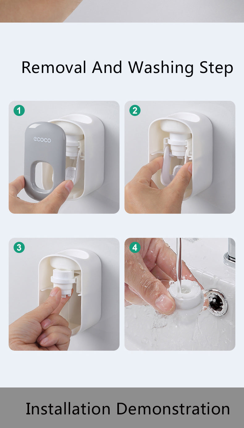 wall mounted automatic toothpaste holder bathroom accessories set dispenser