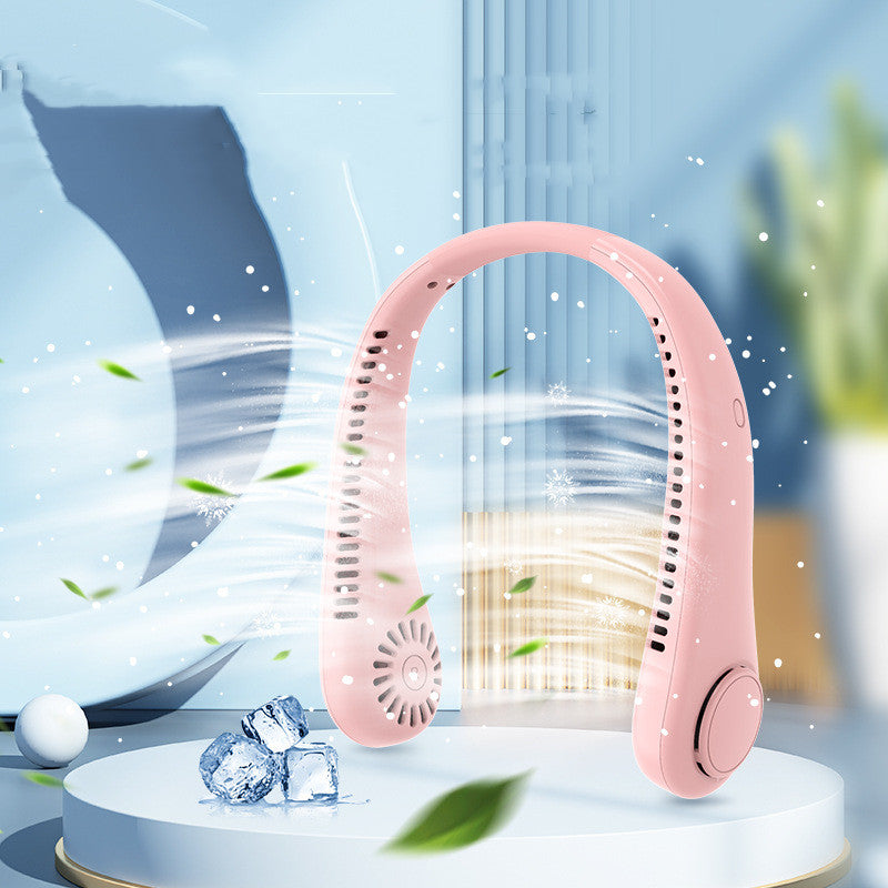 Portable Neck Fan, Hands Free Bladeless Fan, Leafless, Rechargeable, Headphone Design, 4000 mAh Battery Operated Wearable Personal Fan, USB Powered Desk Fan, 3 Speeds-Dark Green