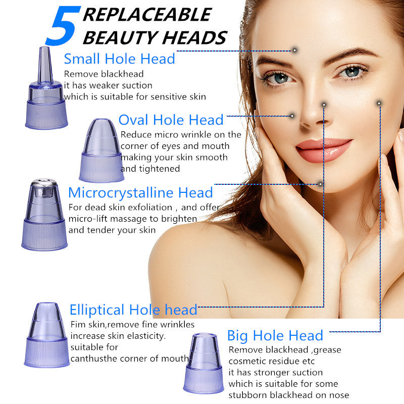 Blackhead remover instrument black dot remover acne vacuum suction face clean black head pore cleaning beauty skin care tool