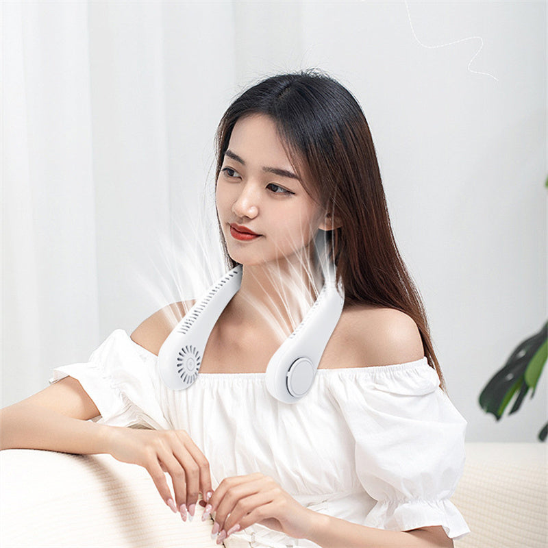 Portable Neck Fan, Hands Free Bladeless Fan, Leafless, Rechargeable, Headphone Design, 4000 mAh Battery Operated Wearable Personal Fan, USB Powered Desk Fan, 3 Speeds-Dark Green