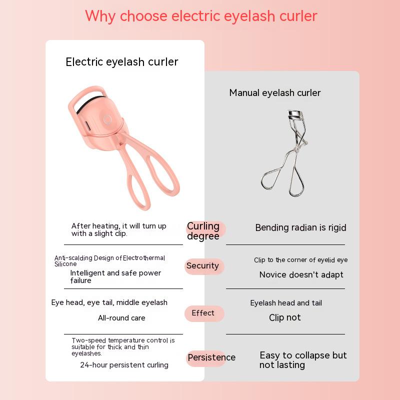 Eyelash curler portable electric heated comb eye lash long lasting eyelashes curls thermal eyelash curler makeup tools heated eyelash curlers rechargeable electric eyelash curler handheld eyelash heat